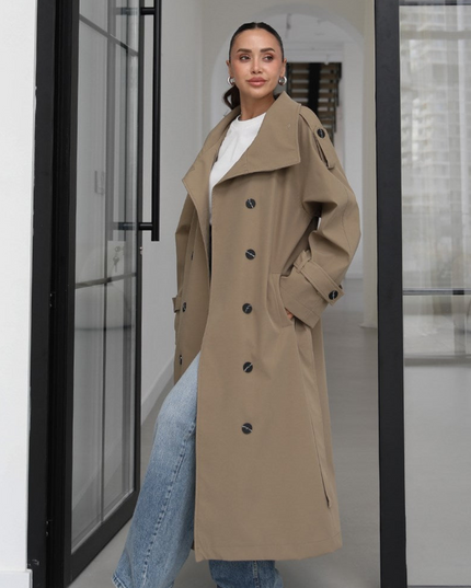 Aya Belted Long Trench Coat
