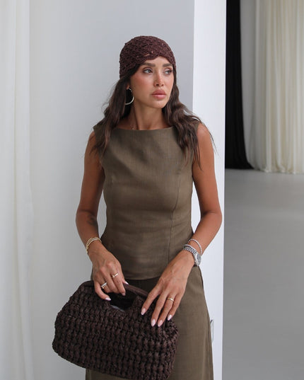 Ceres Raw Linen Set - Khaki