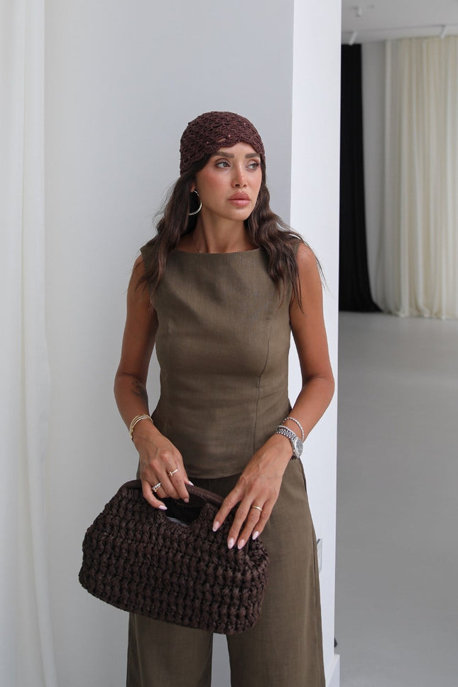 Ceres Raw Linen Set - Khaki