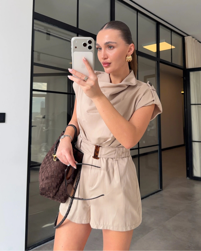 Mandy Draped Belt Jumpsuit