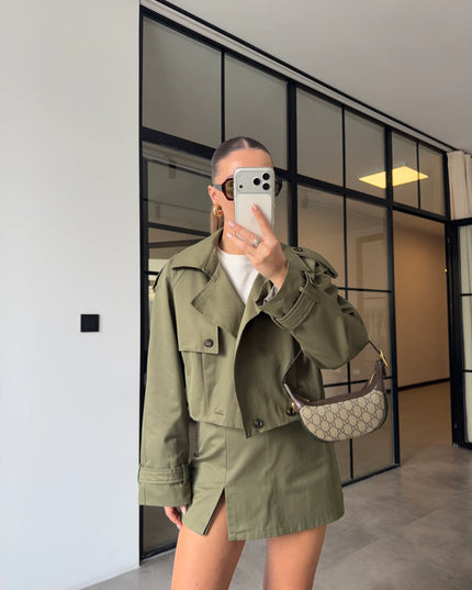 Luciana Belted Short Skirt Set (QUZU BRAND)