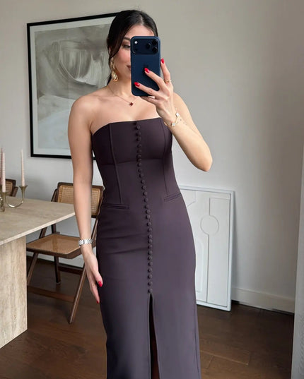 Laura Strapless Midi Dress