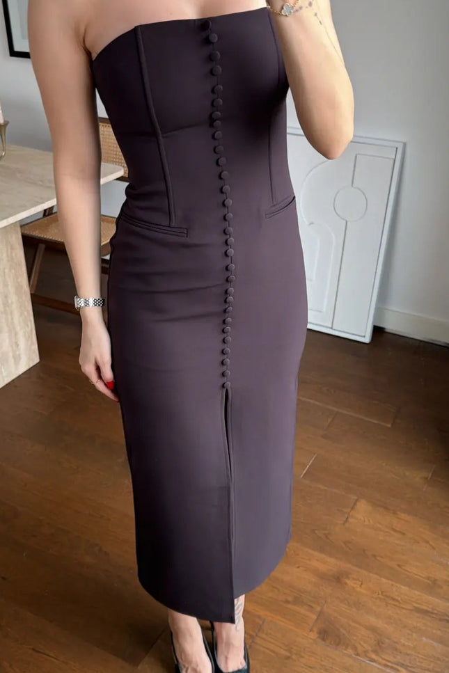 Laura Strapless Midi Dress