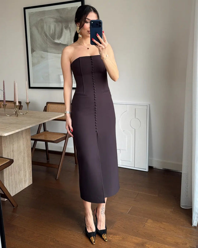 Laura Strapless Midi Dress