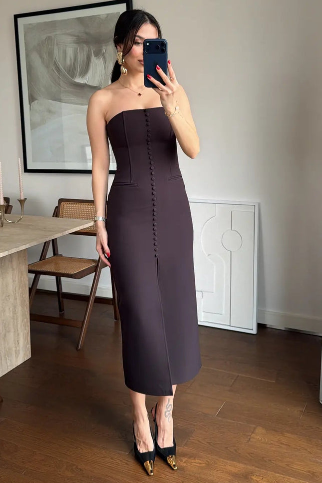 Laura Strapless Midi Dress
