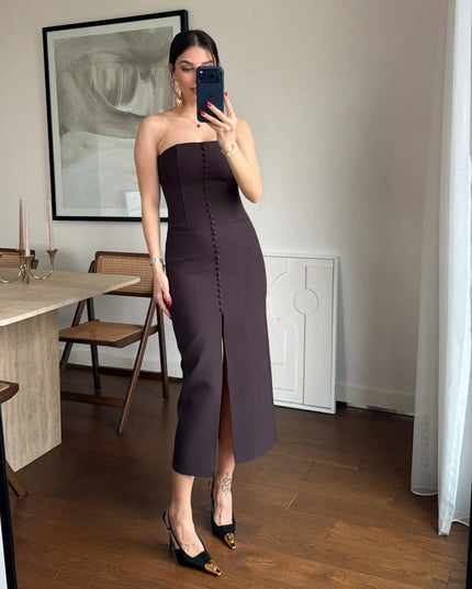 Laura Strapless Midi Dress