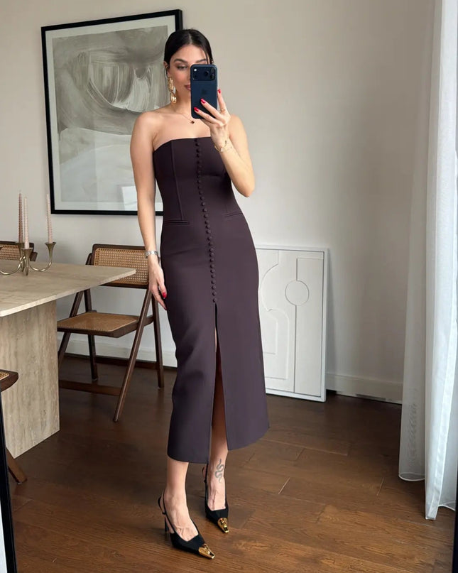 Laura Strapless Midi Dress