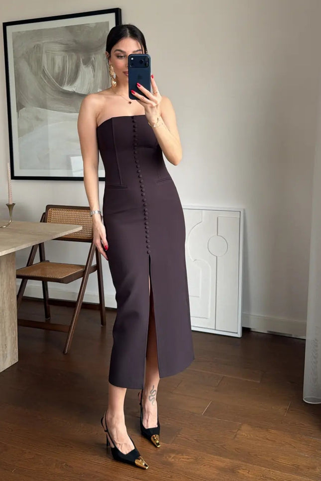 Laura Strapless Midi Dress
