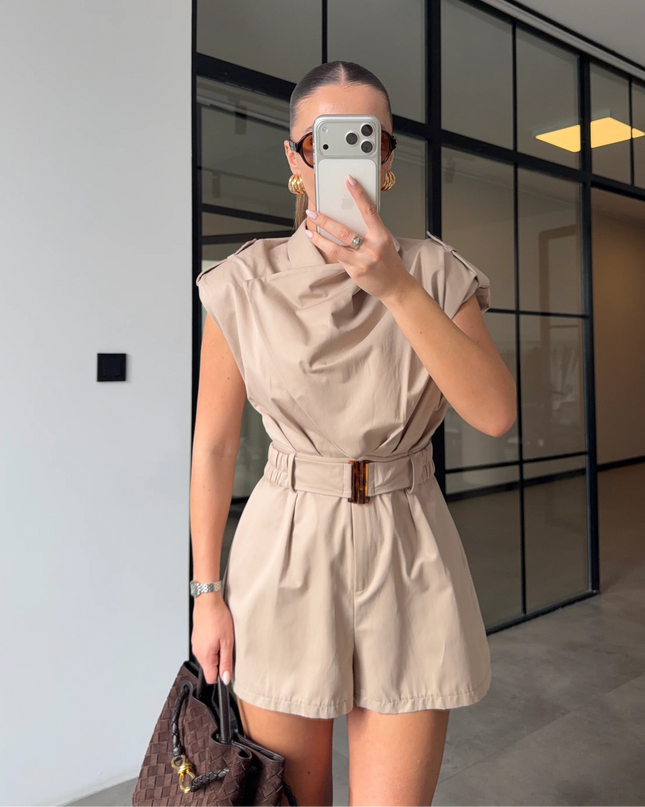 Mandy Draped Belt Jumpsuit