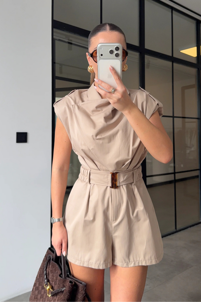 Mandy Draped Belt Jumpsuit