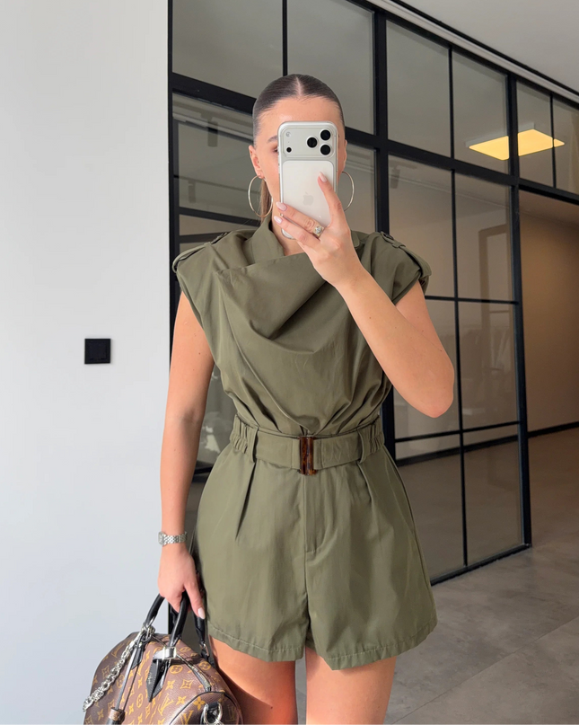 Mandy Draped Belt Jumpsuit