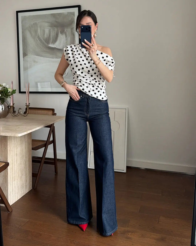 YÜKSEK BEL BOL PAÇA DENİM JEAN