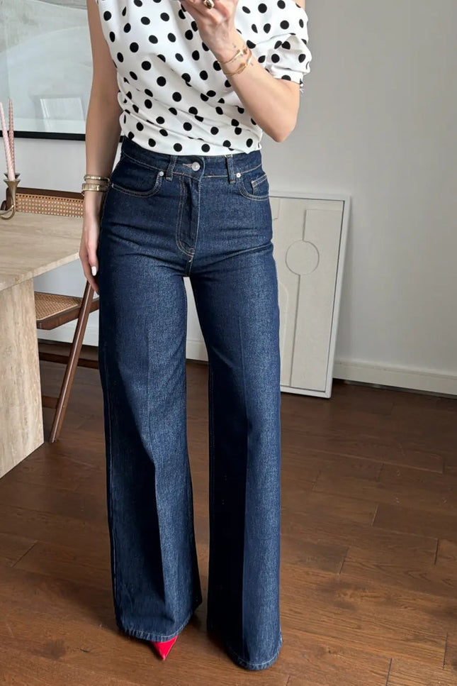 YÜKSEK BEL BOL PAÇA DENİM JEAN