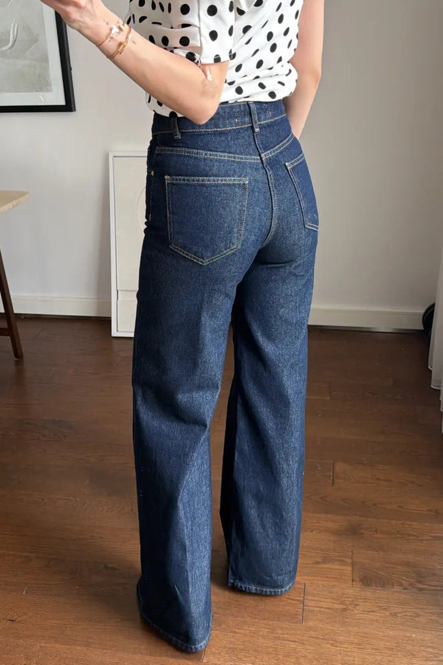 YÜKSEK BEL BOL PAÇA DENİM JEAN