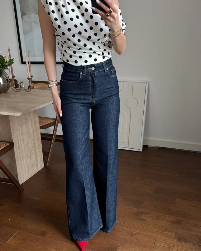 YÜKSEK BEL BOL PAÇA DENİM JEAN