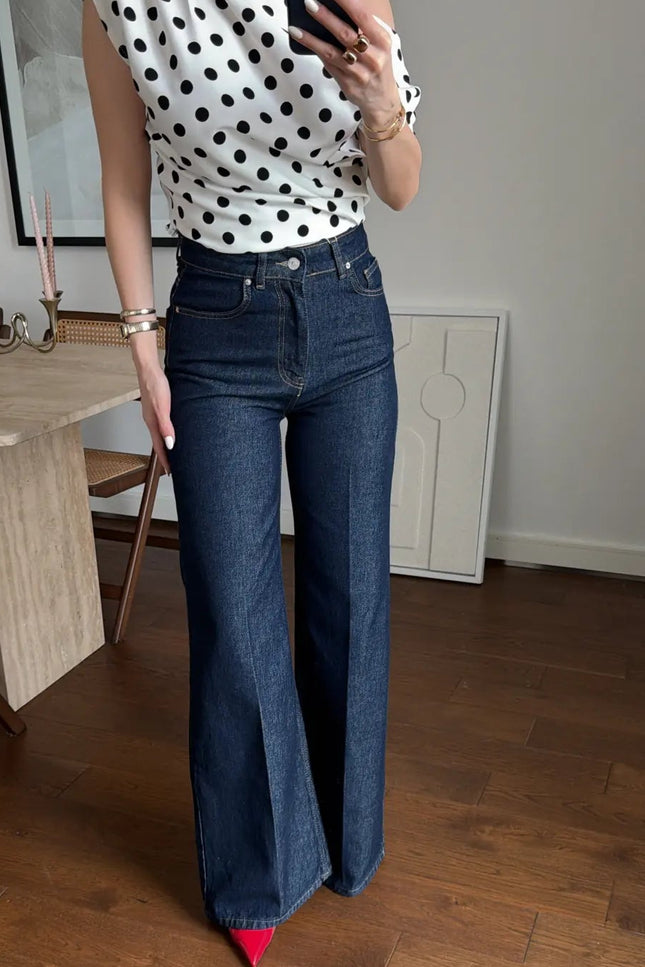 YÜKSEK BEL BOL PAÇA DENİM JEAN