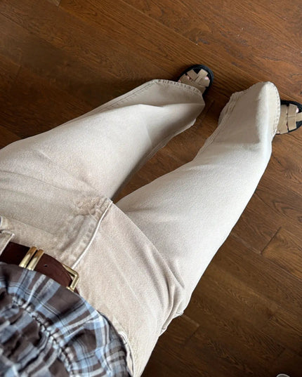 YÜKSEK BEL KEMER DETAYLI JEAN 