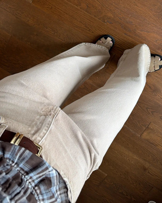 YÜKSEK BEL KEMER DETAYLI JEAN 