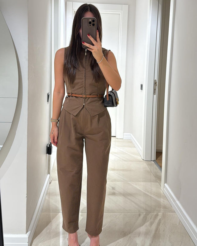 Victoria Belted Vest and Trousers Set
