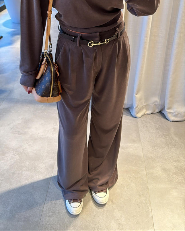 Polo Collar Palazzo Pants Set