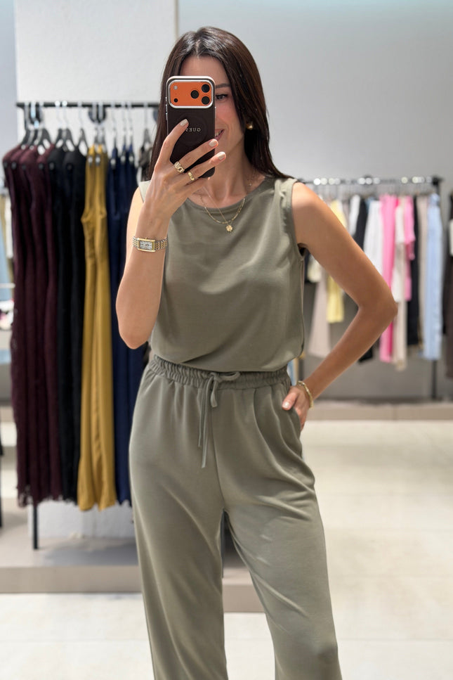 Thick Strap Modal Set - Khaki