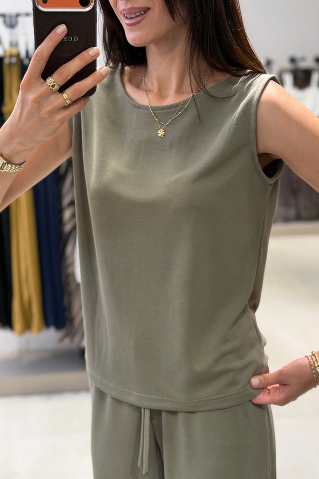 Thick Strap Modal Set - Khaki