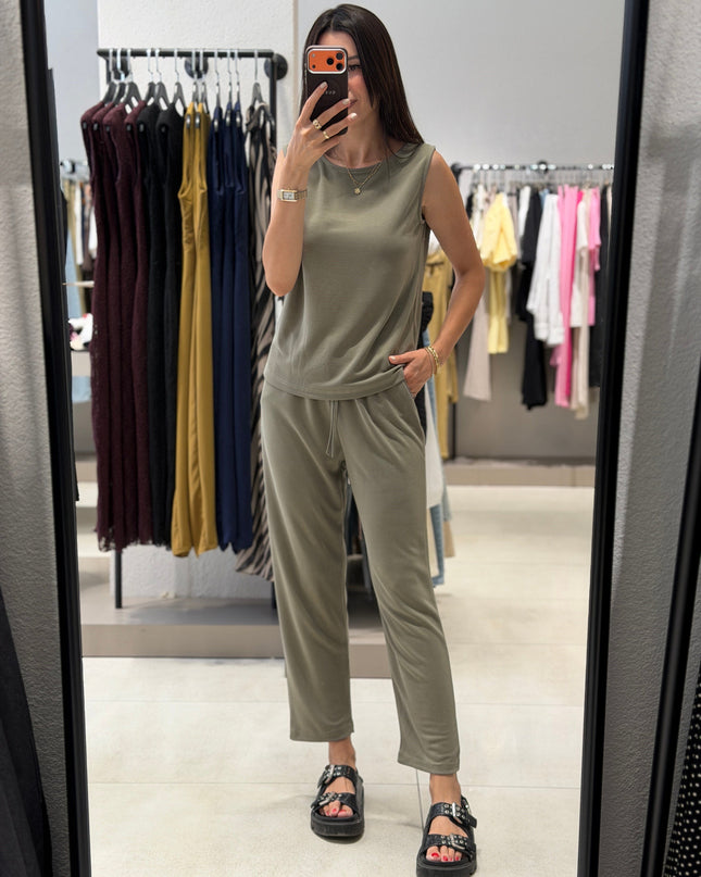 Thick Strap Modal Set - Khaki