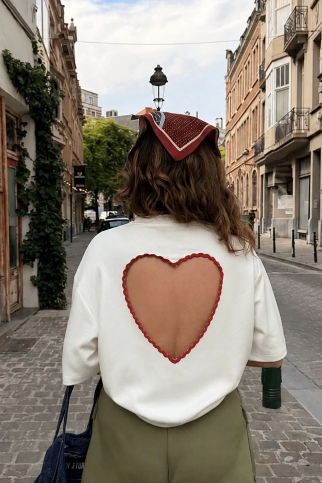 Heart-shaped T-shirt - Red - Code: 1113
