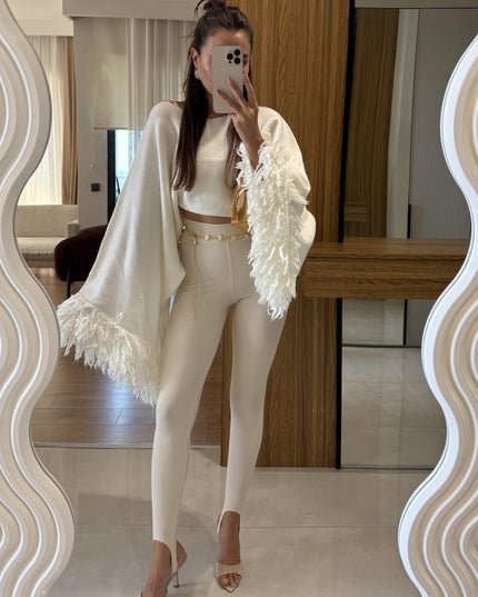 Katanya Ecru Fuzo Shaping Tights for Women - Comfortable, Stylish, Supportive Leggings