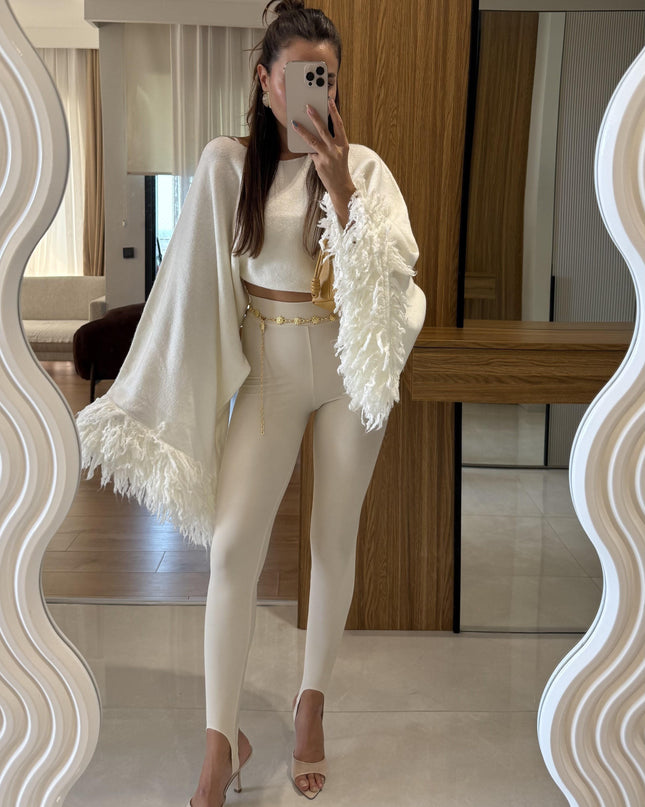 Katanya Ecru Fuzo Shaping Tights for Women - Comfortable, Stylish, Supportive Leggings