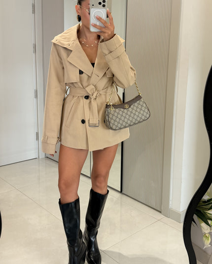 Kiara Camel Belted Trench Coat