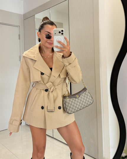 Kiara Camel Belted Trench Coat