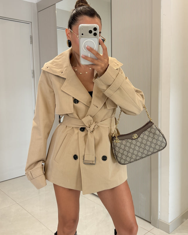Kiara Camel Belted Trench Coat