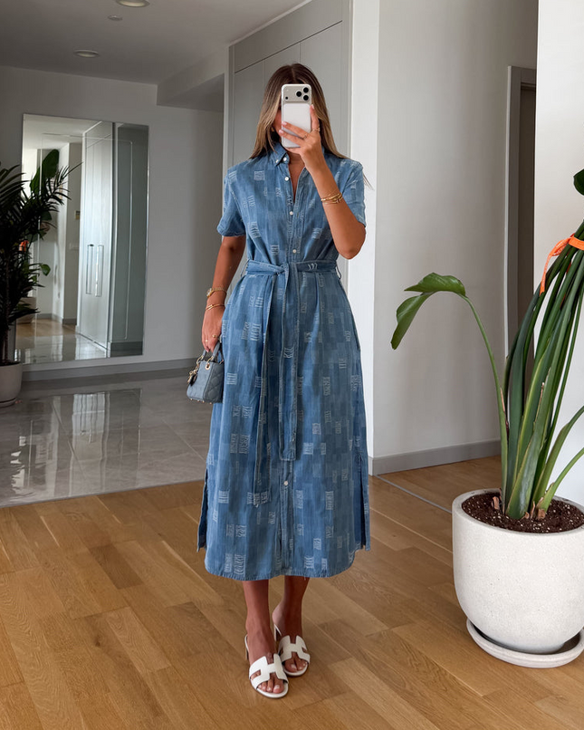 Solena Belted Tencel Dress