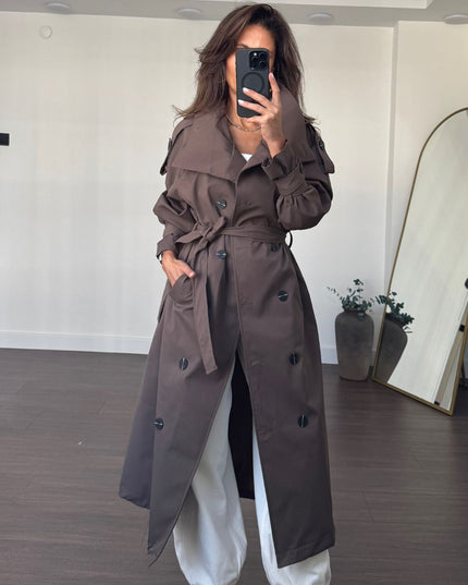 Aya Belted Long Trench Coat