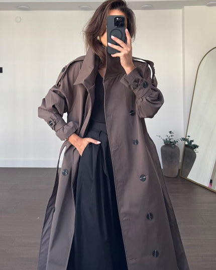 Aya Belted Long Trench Coat