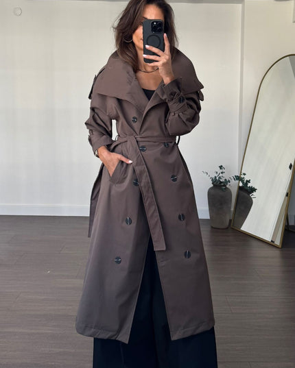Aya Belted Long Trench Coat