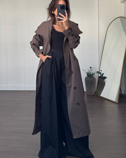 Aya Belted Long Trench Coat