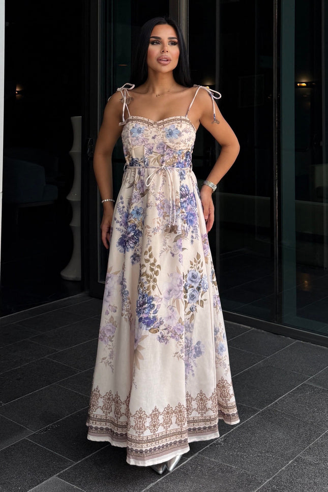 Kyota Floral Patterned Dress - Purple