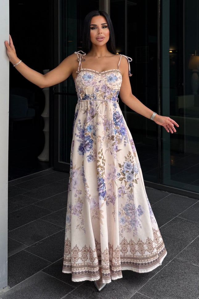 Kyota Floral Patterned Dress - Purple