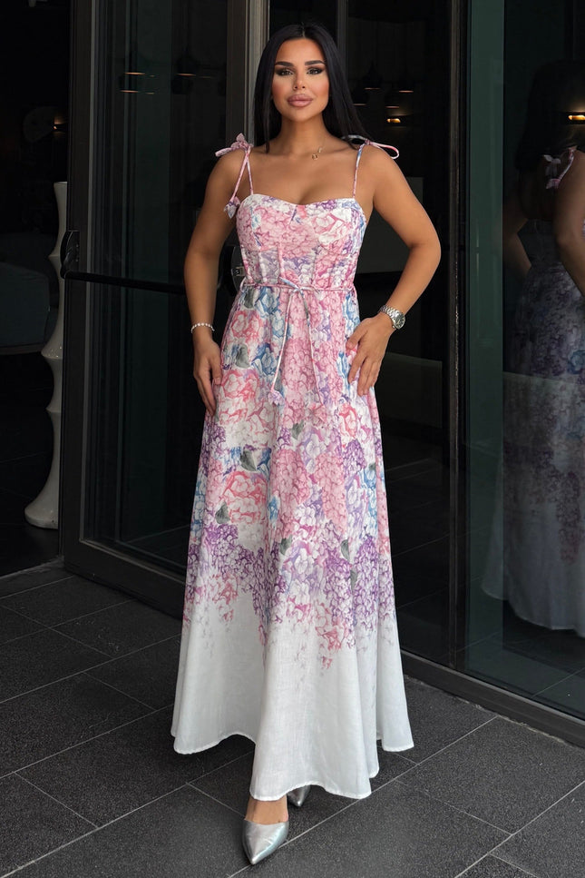 Kyota Floral Patterned Dress - Pink