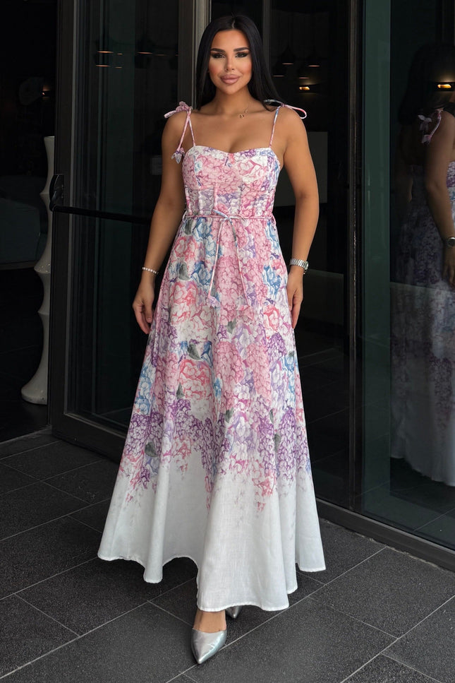 Kyota Floral Patterned Dress - Pink