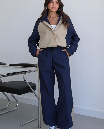 Snap-Button Jacket Trousers Parachute Set