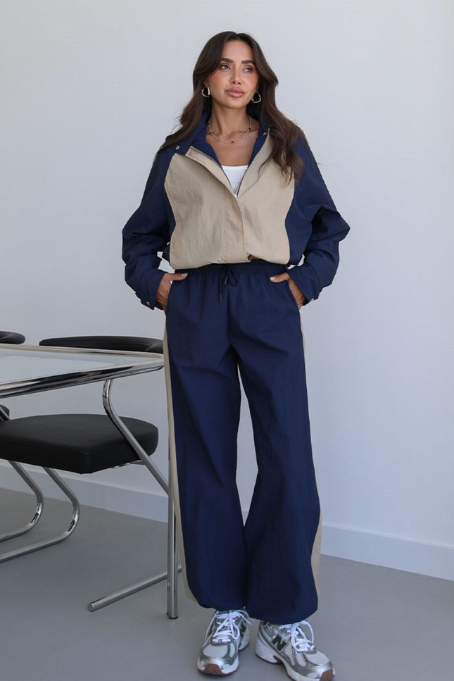 Snap-Button Jacket Trousers Parachute Set