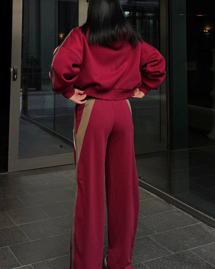Lenis Three-Piece Sports Set - Burgundy