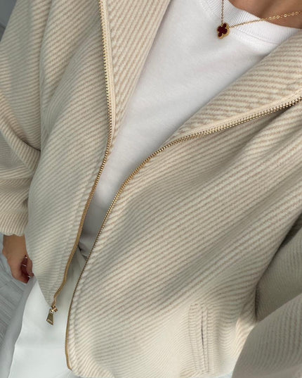 Lorena Oversize Stone Hooded Jacket