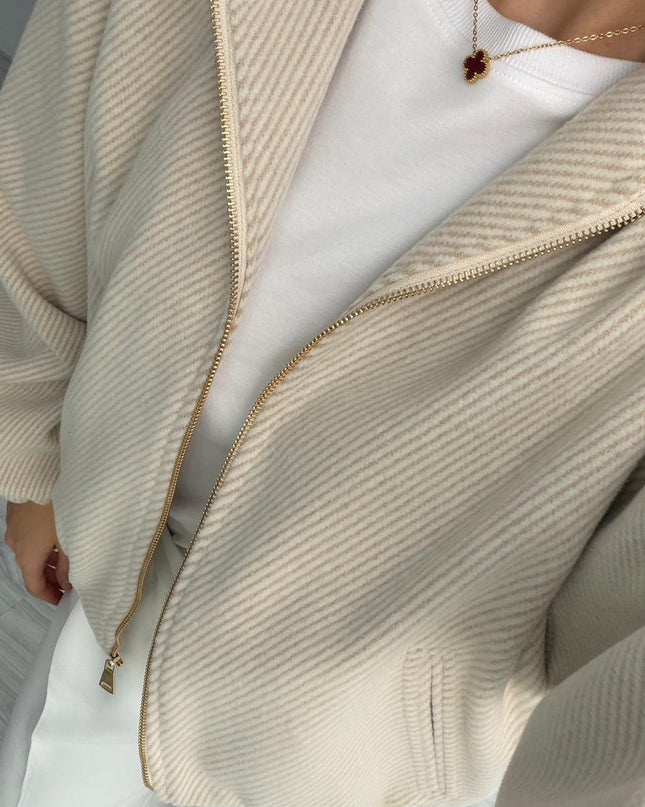 Lorena Oversize Stone Hooded Jacket