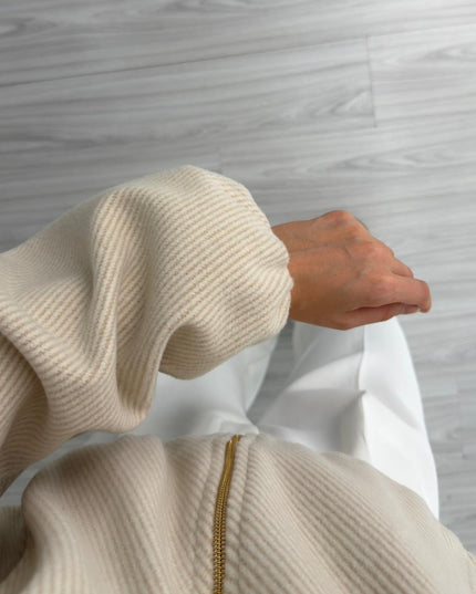 Lorena Oversize Stone Hooded Jacket