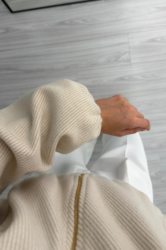 Lorena Oversize Stone Hooded Jacket