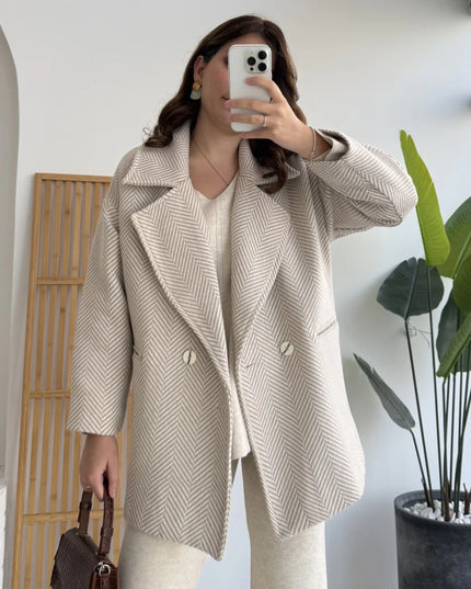Chic Stone Wool Blend Coat